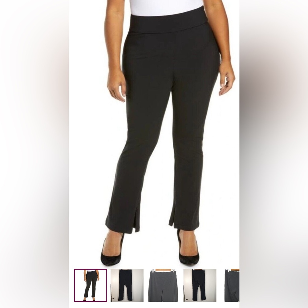 Good American The Exec Pants Womens Size 3 L Black  Ankle-Zip Stretch High Rise